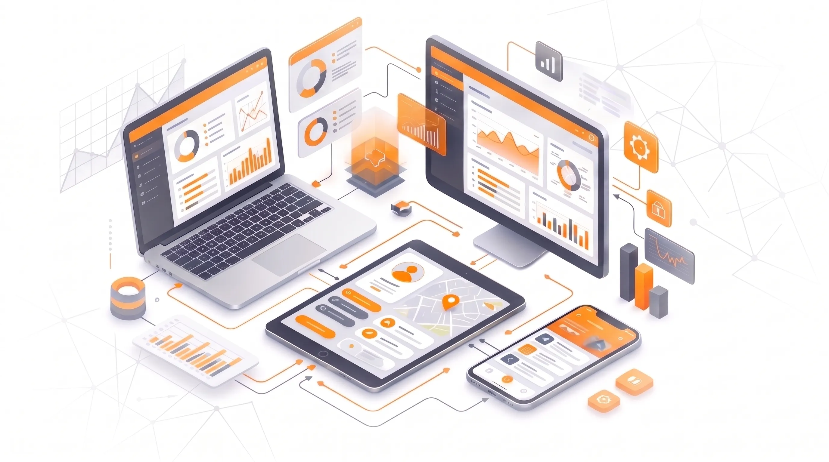 3D Connectivity and Technology Illustration